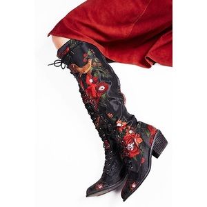 Free People x Jeffrey Campbell Floral Joe Lace Up.